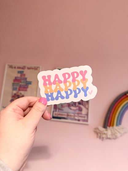 Happy Happy Happy Vinyl Sticker