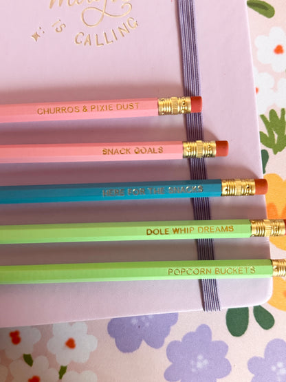 Snack Goals Pencils Set of 5 - Choose Your Foil