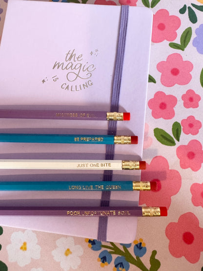 Evil Villains Pencils Set of 5 - Choose Your Foil