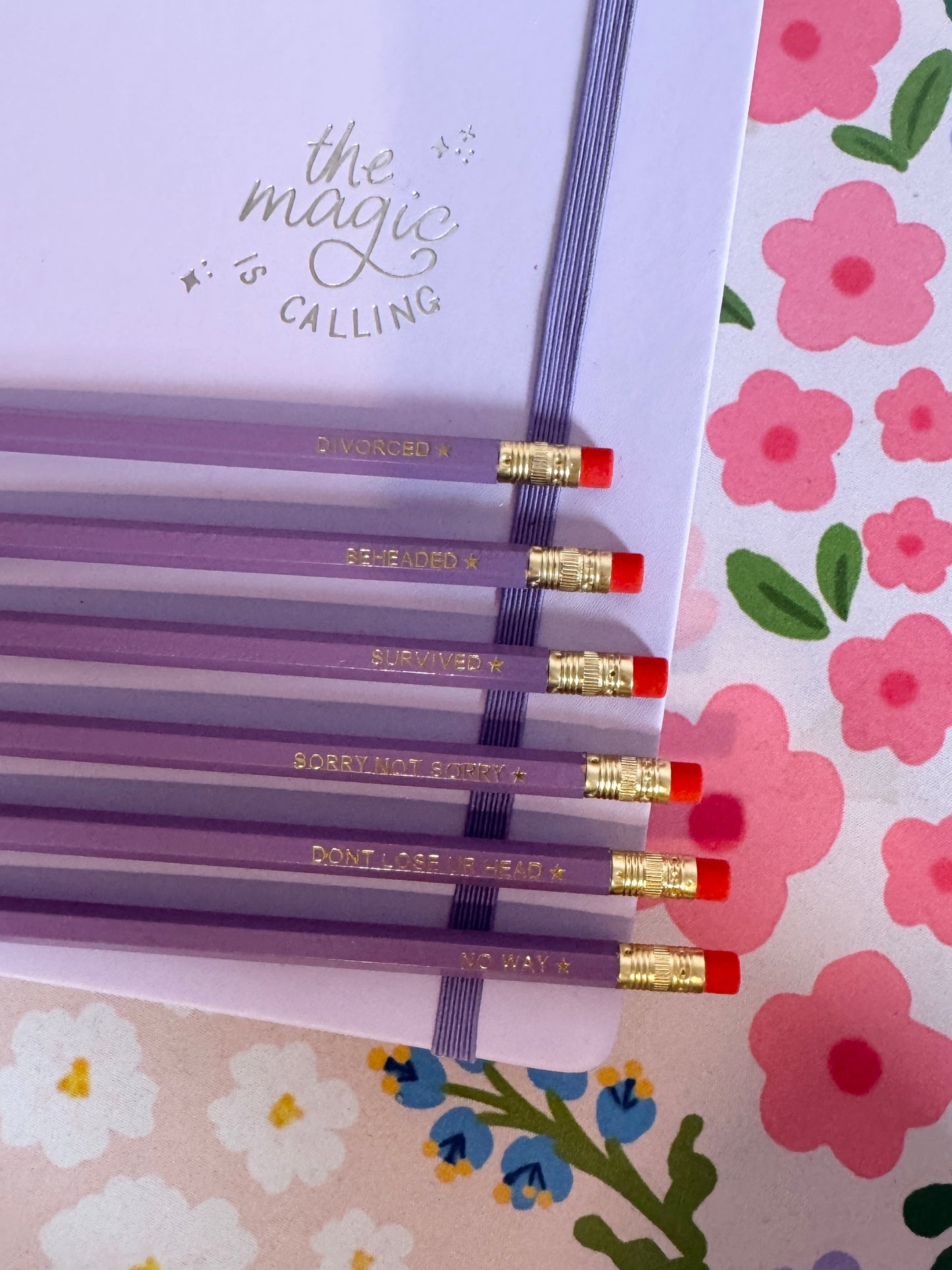 SIX Queens Pencils Set of 6 - Choose Your Foil