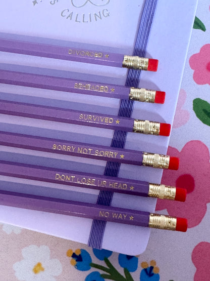 SIX Queens Pencils Set of 6 - Choose Your Foil