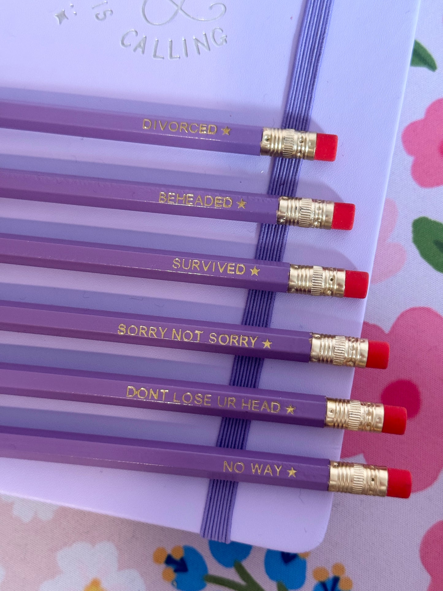 SIX Queens Pencils Set of 6 - Choose Your Foil