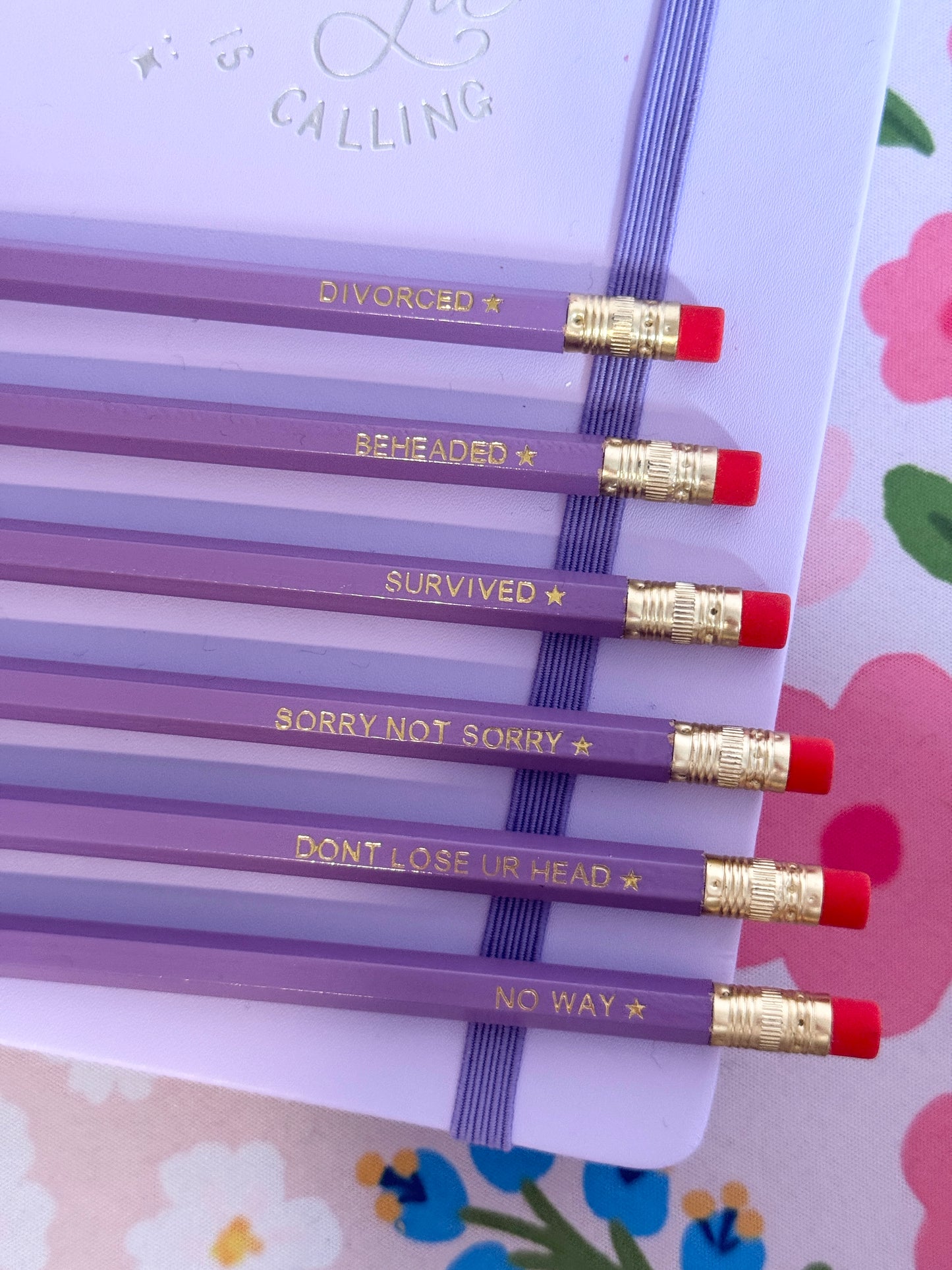 SIX Queens Pencils Set of 6 - Choose Your Foil