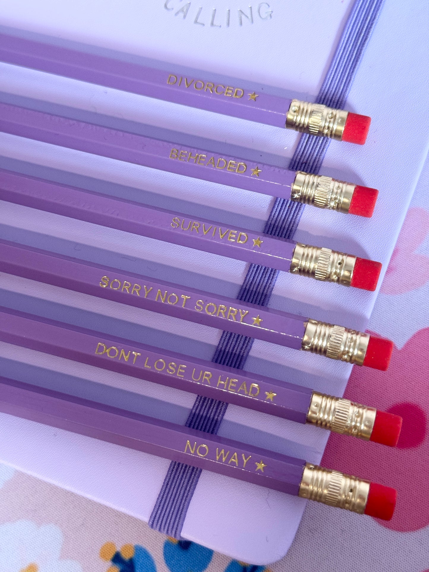 SIX Queens Pencils Set of 6 - Choose Your Foil