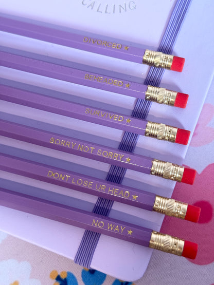 SIX Queens Pencils Set of 6 - Choose Your Foil