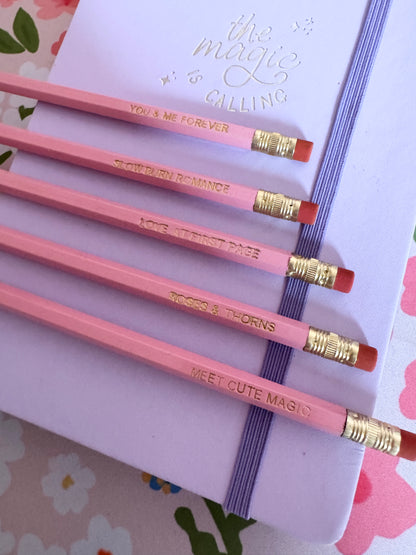 Romance Reads Pencils Set of 5 - Choose Your Foil