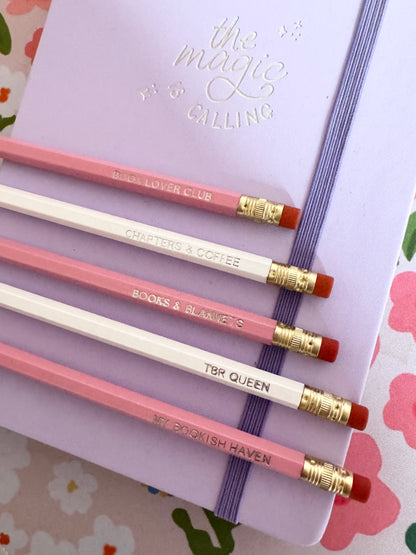 Book Lover Pencils Set of 5 - Choose Your Foil