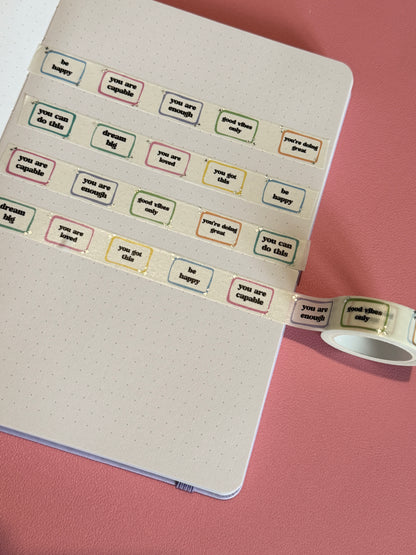 15mm Foiled Motivational Quotes Washi Tape