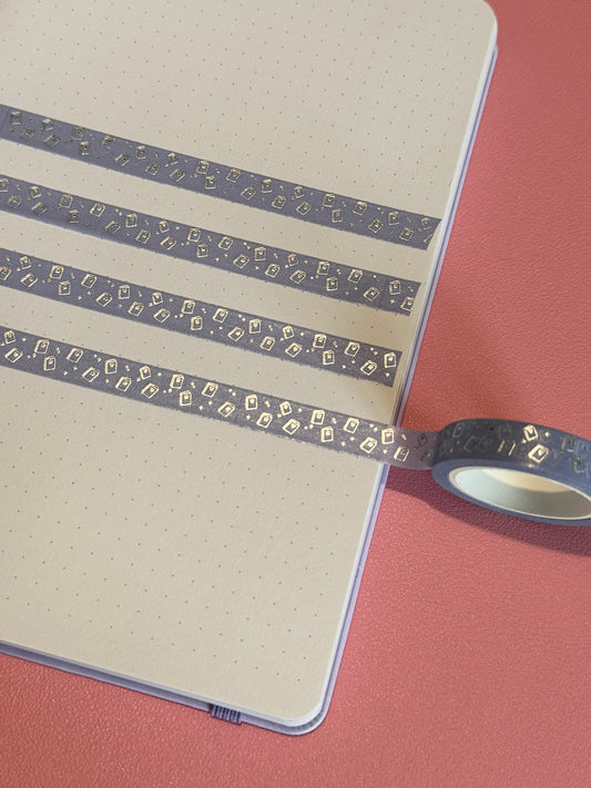10mm Foiled Book Icons Washi Tape