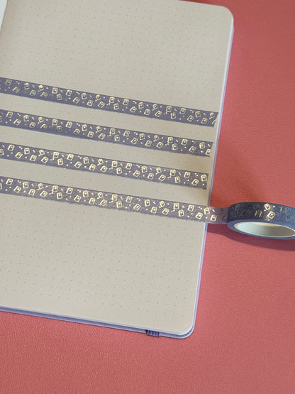 10mm Foiled Book Icons Washi Tape