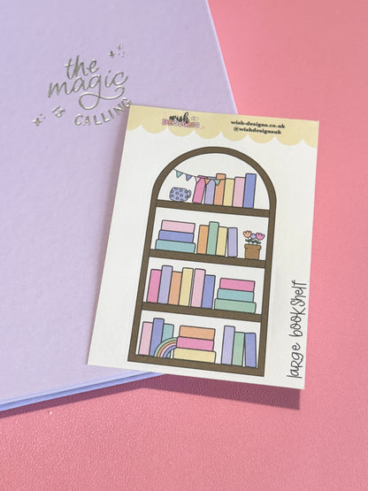 Large Bookshelf Matte Sticker Sheet