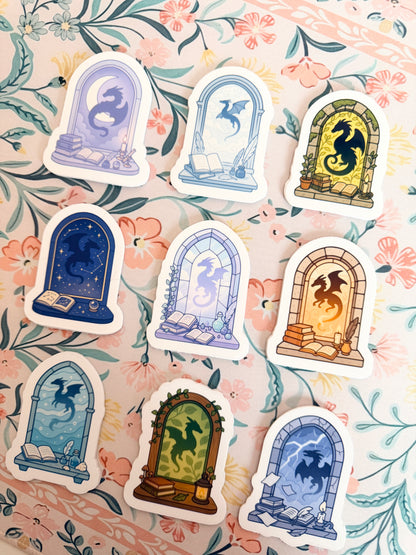 Crystals Dragon Window Clear Sticker