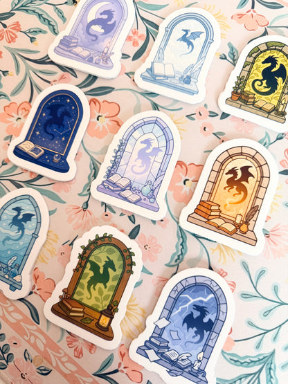 Moon Dragon Window Clear Sticker