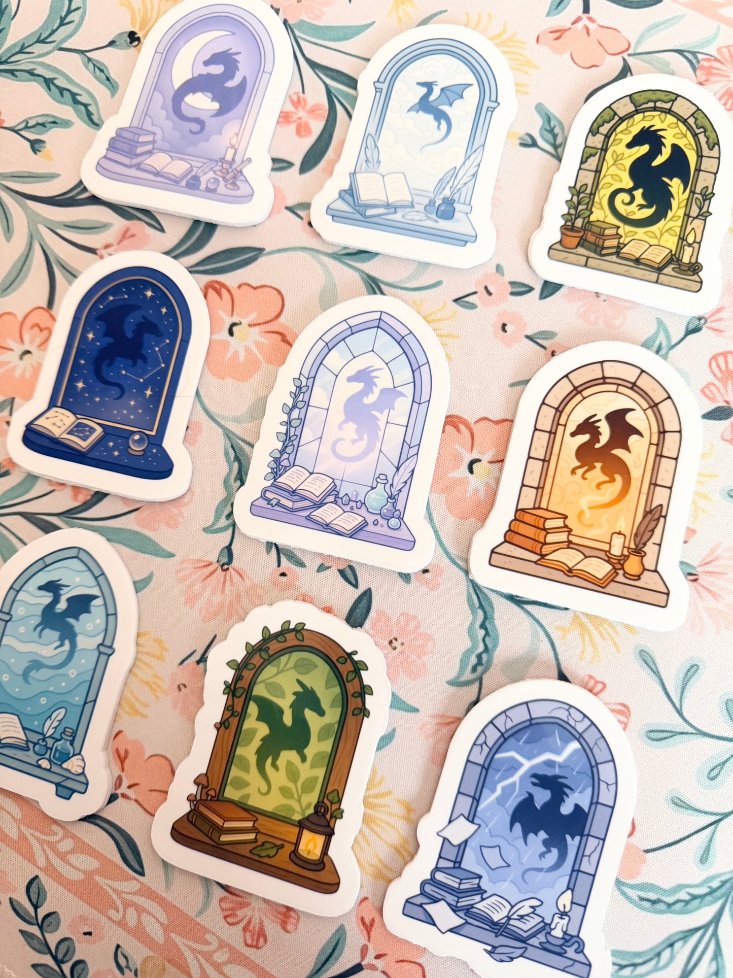 Moon Dragon Window Clear Sticker