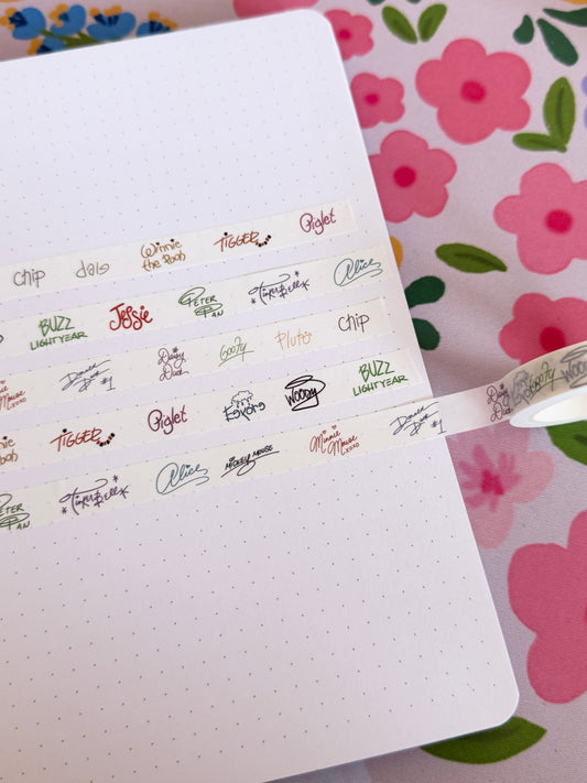 10mm Magical Character Autographs Washi Tape