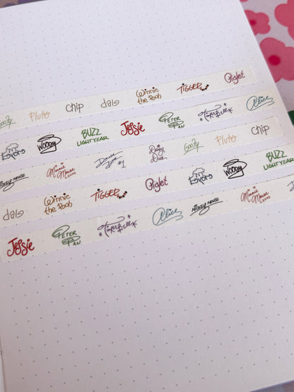 10mm Magical Character Autographs Washi Tape