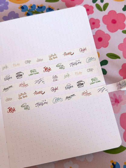 10mm Magical Character Autographs Washi Tape