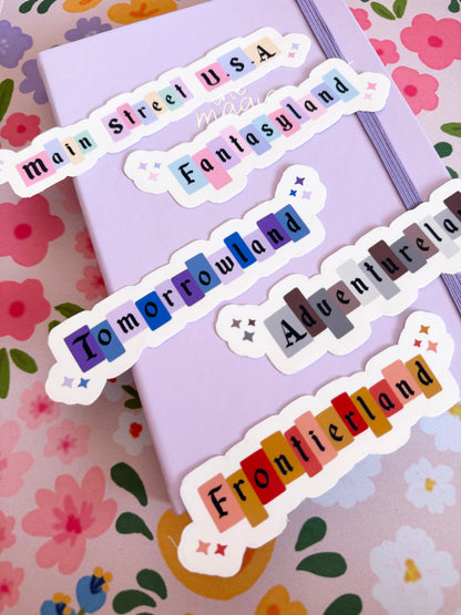 Magical Land Signs Clear Sticker Pack