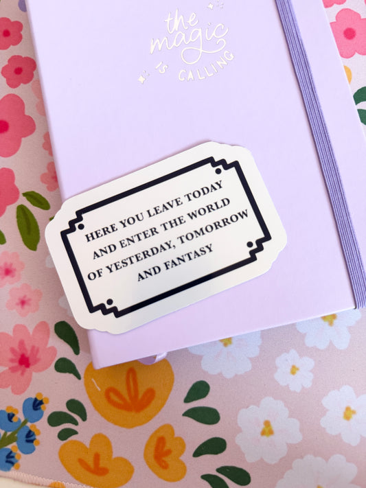 Enter The World Sign Holographic Sticker