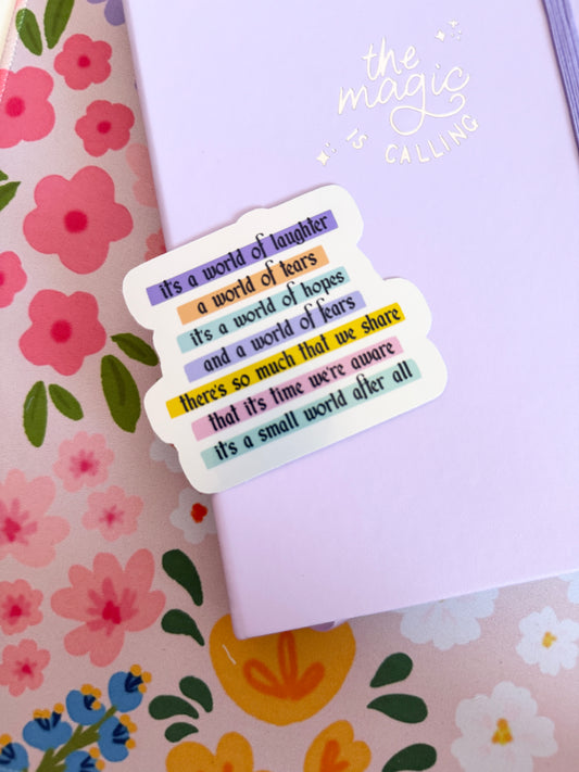 Small World Holographic Sticker