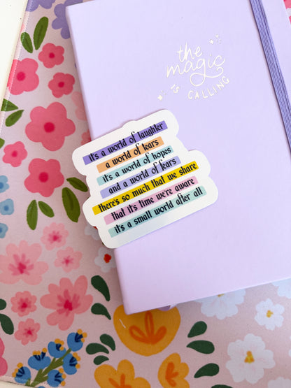 Small World Holographic Sticker