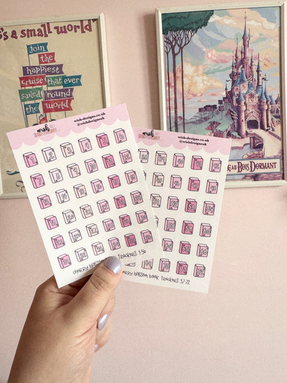 Cherry Blossom Book Trackers Vinyl Sticker Sheet