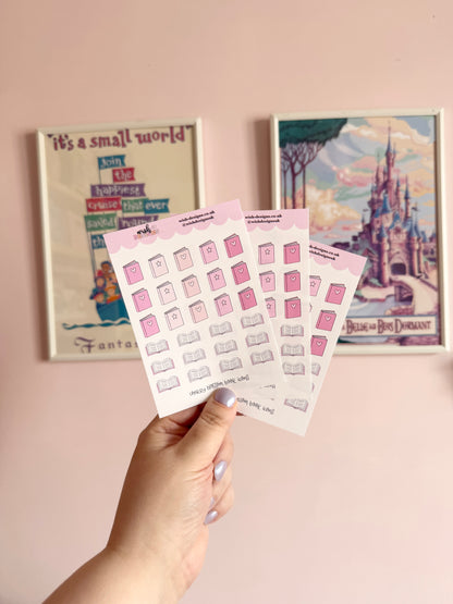 Cherry Blossom Book Icons Vinyl Sticker Sheet