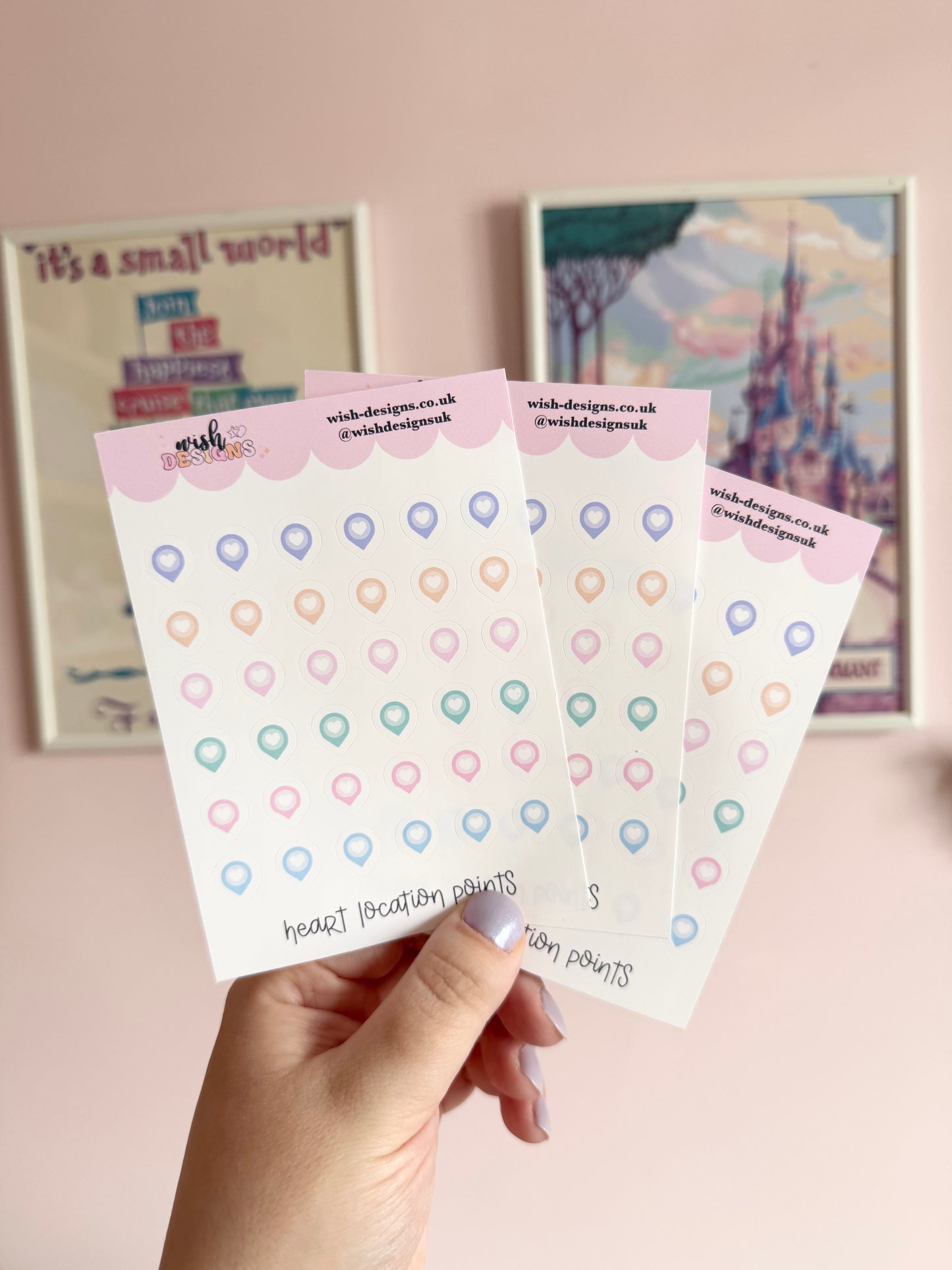 Heart Location Points Vinyl Sticker Sheet