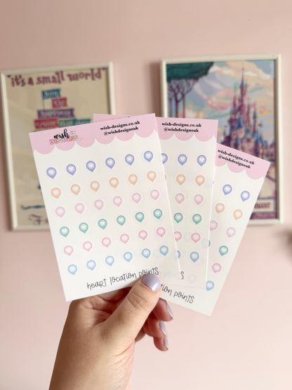 Heart Location Points Vinyl Sticker Sheet