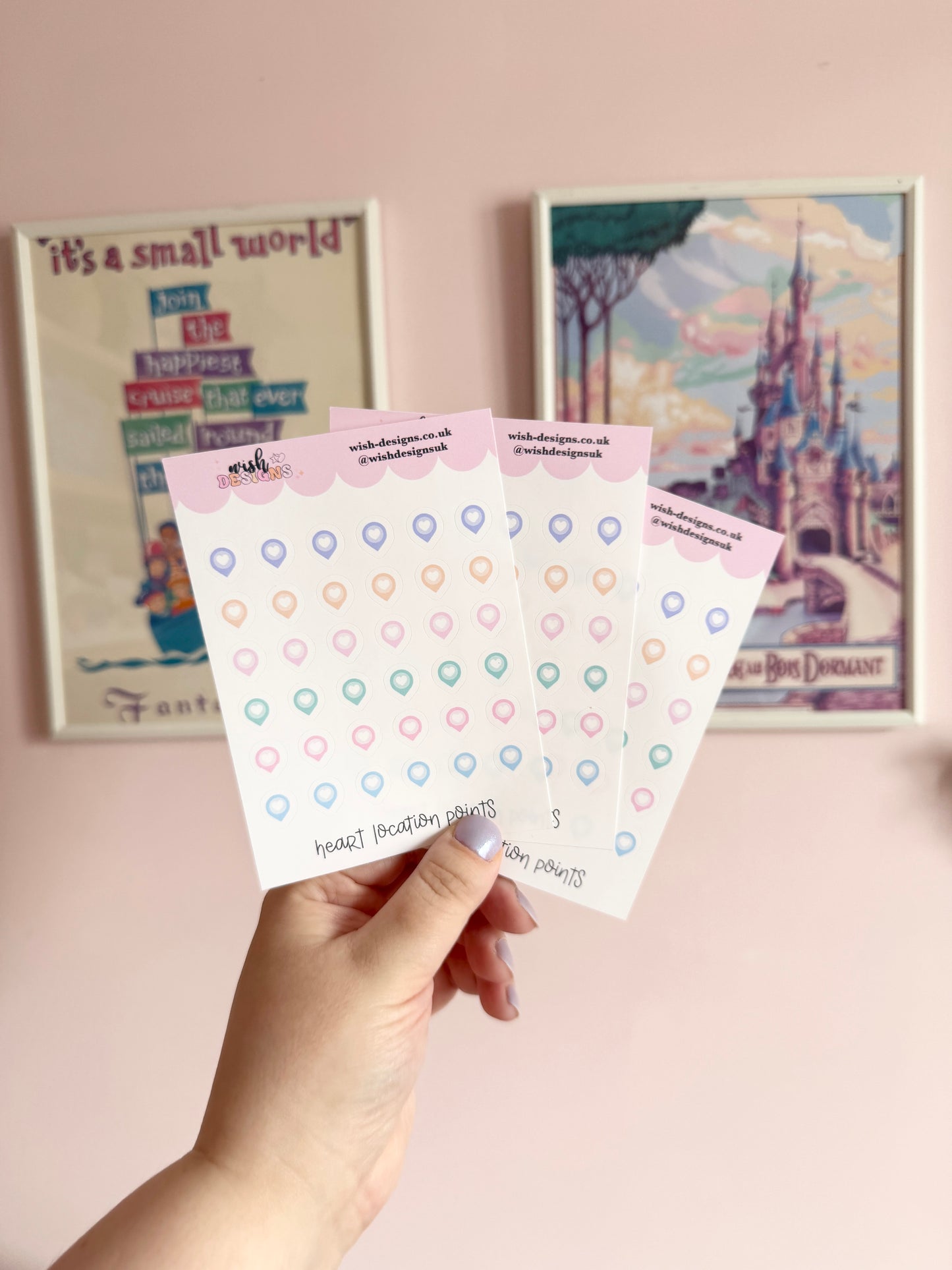 Heart Location Points Vinyl Sticker Sheet