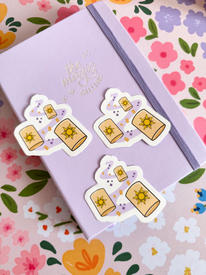 Floating Lanterns Clear Sticker