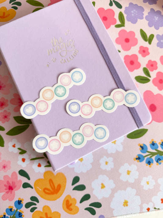 Rainbow Planner Discs Clear Sticker