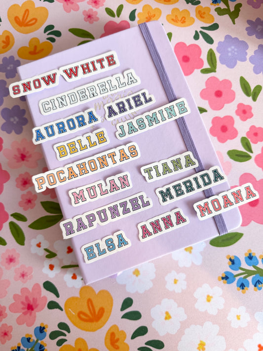 Royal Varsity Names Clear Sticker Pack