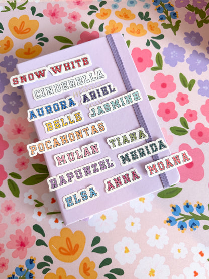 Royal Varsity Names Clear Sticker Pack