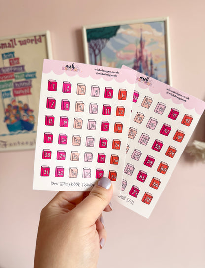 Love Story Book Trackers Vinyl Sticker Sheet
