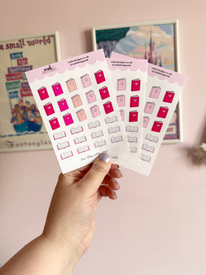 Love Story Book Icons Vinyl Sticker Sheet