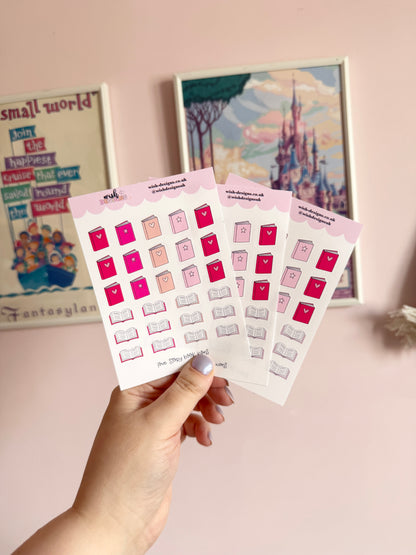 Love Story Book Icons Vinyl Sticker Sheet