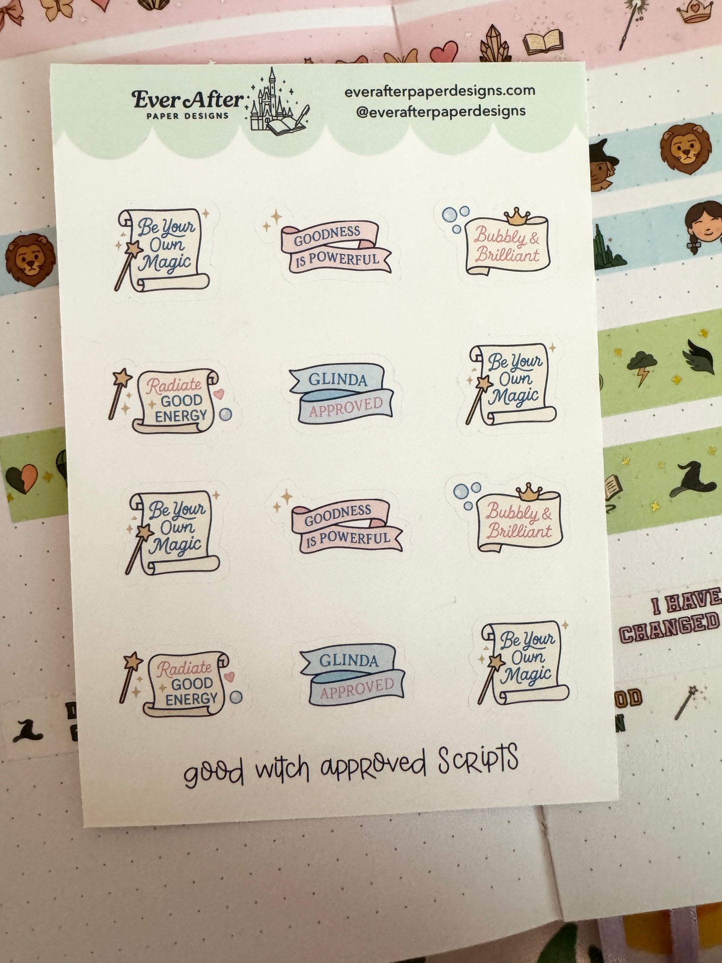Good Witch Approved Scripts Sticker Sheet