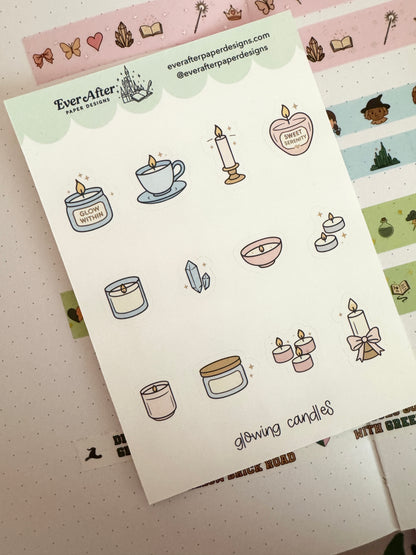 Glowing Candles Sticker Sheet
