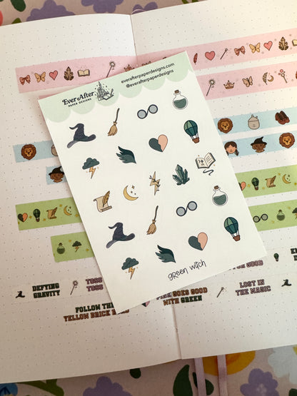 Green Witch Sticker Sheet