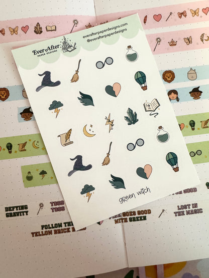 Green Witch Sticker Sheet