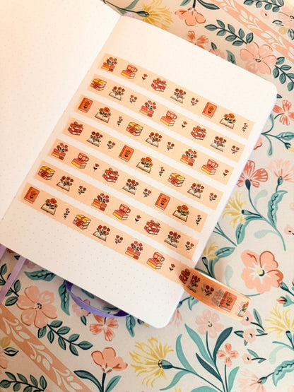 15mm Floral Books Washi Tape