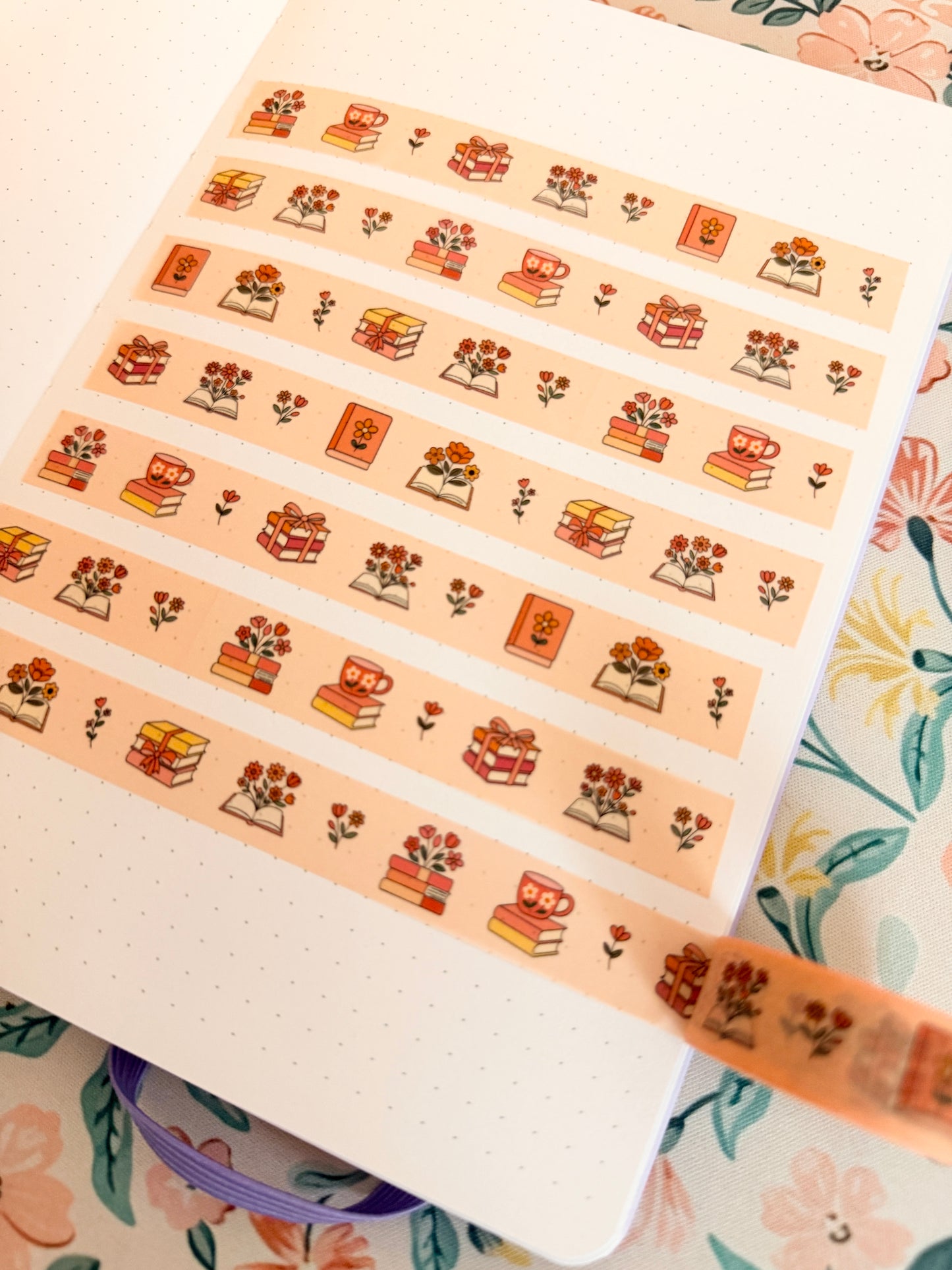 15mm Floral Books Washi Tape