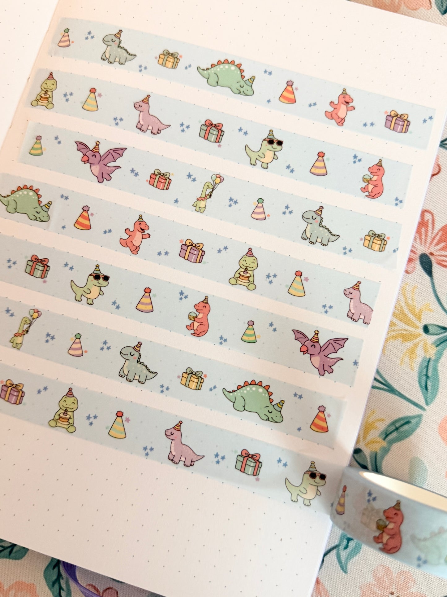 15mm Party Dinosaur Washi Tape