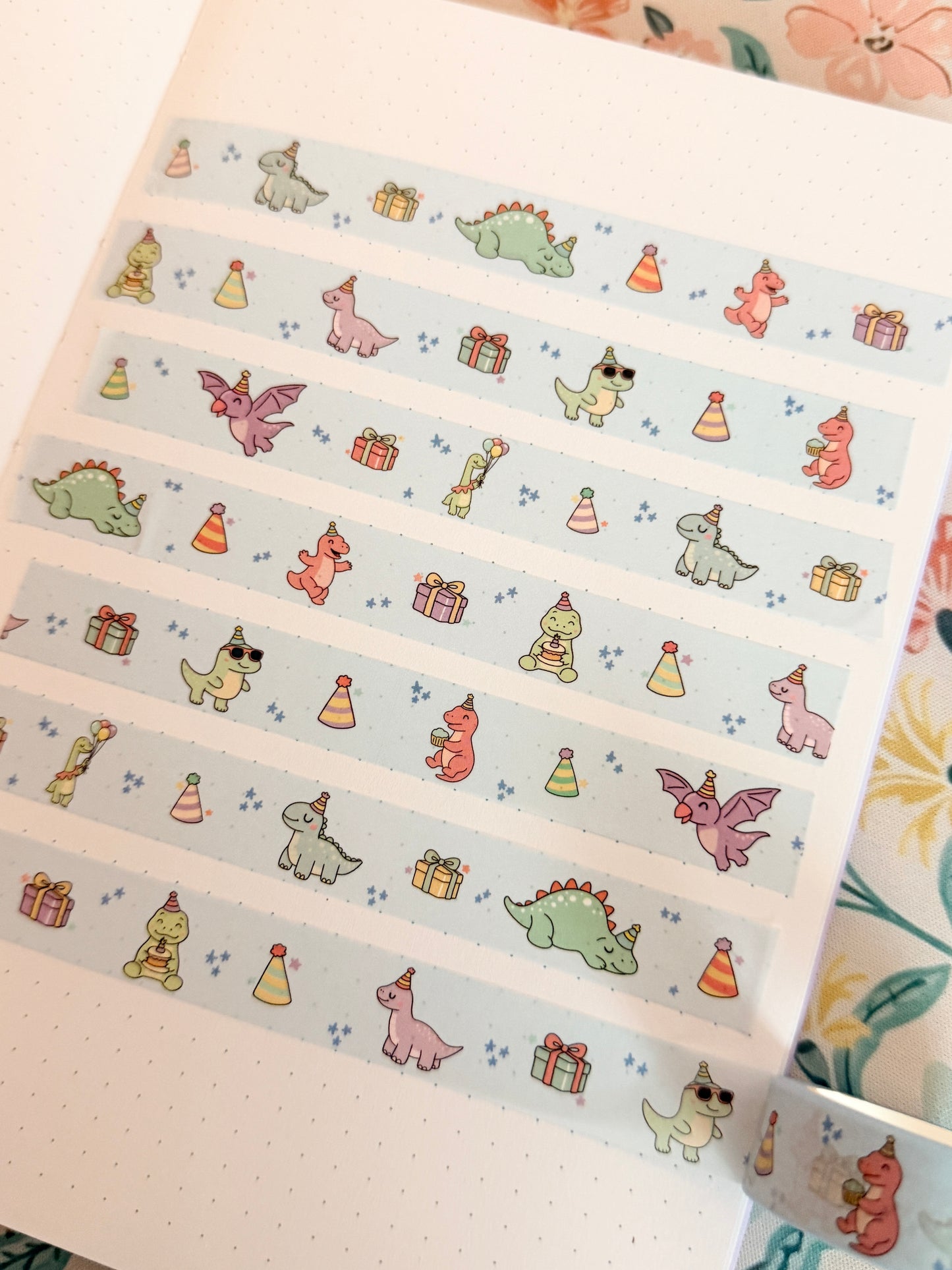15mm Party Dinosaur Washi Tape