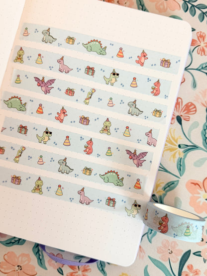 15mm Party Dinosaur Washi Tape