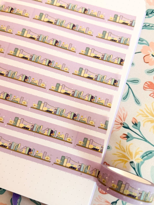 15mm Dearest Gentle Reader Silver Foiled Washi Tape