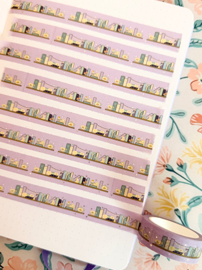 15mm Dearest Gentle Reader Silver Foiled Washi Tape