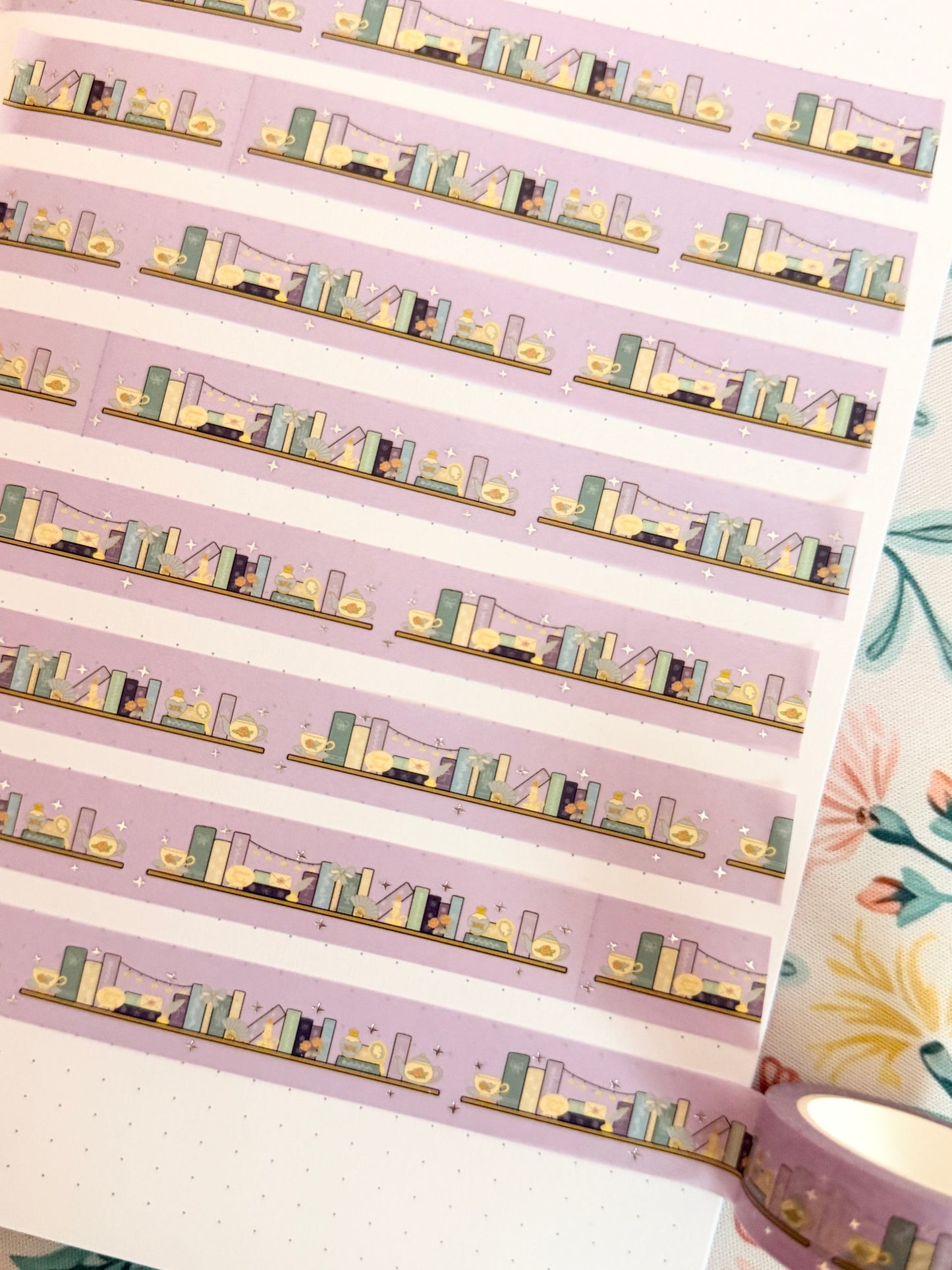 15mm Dearest Gentle Reader Silver Foiled Washi Tape