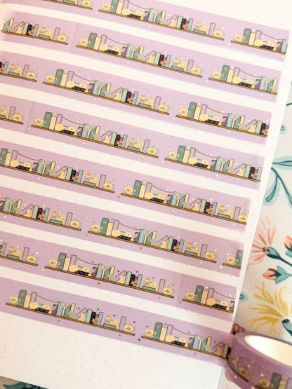 15mm Dearest Gentle Reader Silver Foiled Washi Tape